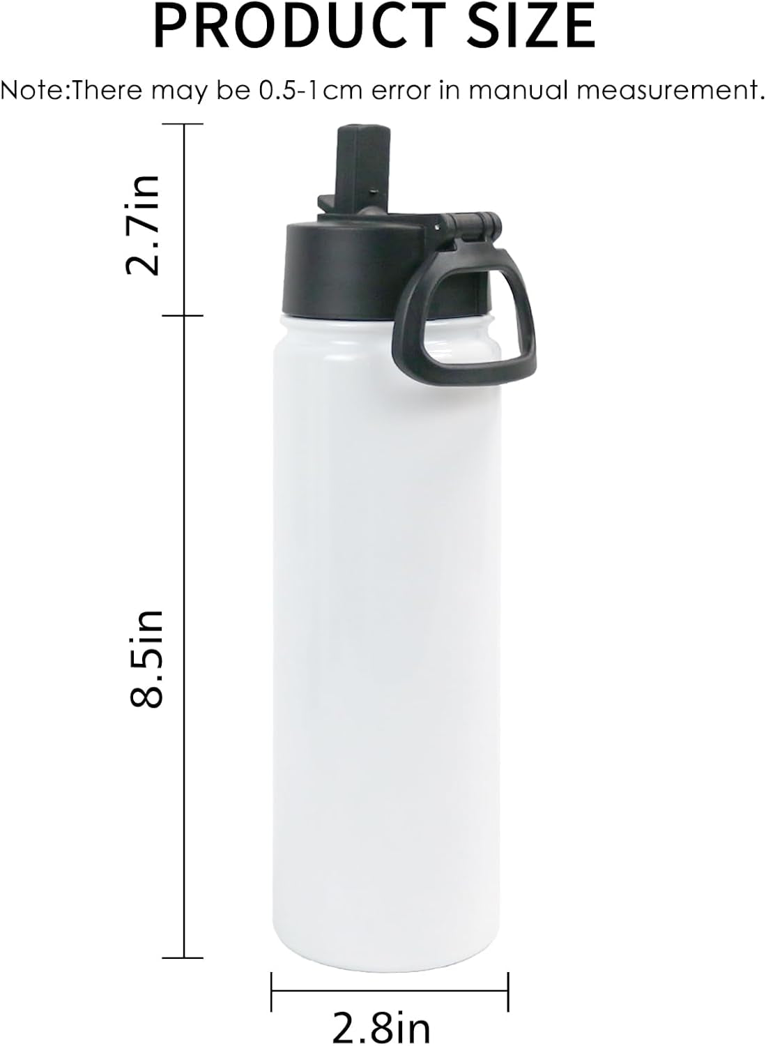 4Pcs 22Oz Sublimation Sports Water Bottle, SS Vacuum W/Spout Lid