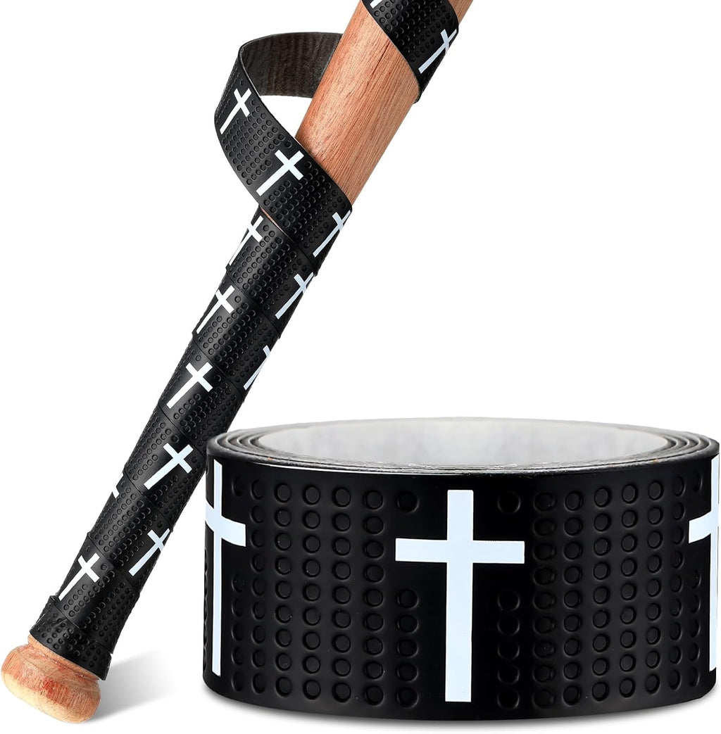 Faith Cross Baseball Bat Grip Tapes 1.1Mm Precut Full Adhesive Softball Grip Tape,Non-Slip Softball Bat Wrap Religious Cricket Batting Tape Replacement