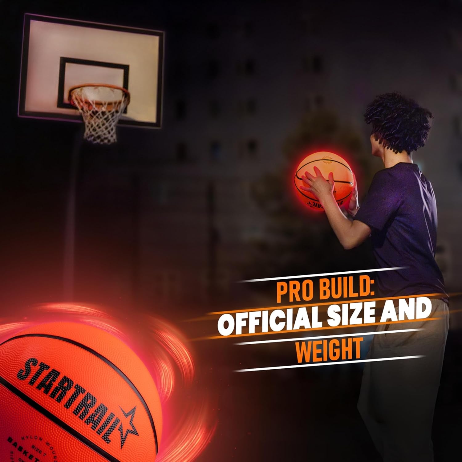 Light up Basketball | Glow in the Dark Basketball | LED Basketball Size 7 | Glowing Basketball Ball | Lighted Basketball | Coolest Things for Boys & Girls | Toys for 10 Year Old Kids