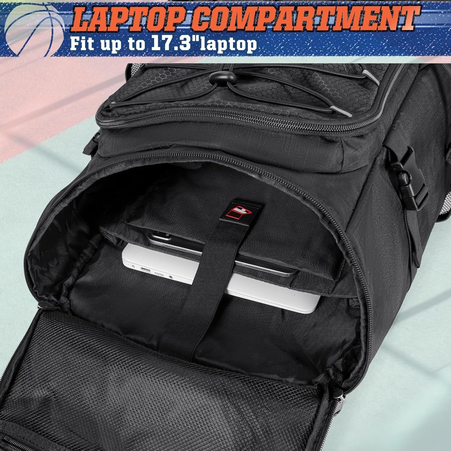 Basketball Backpack 45L Basketball Bag with Separate Ball Holder & Shoes Compartment Water Resistant Sports Bag Basketball Equipment Bags Fit Volleyball, Soccer, Swim, Gym, Travel