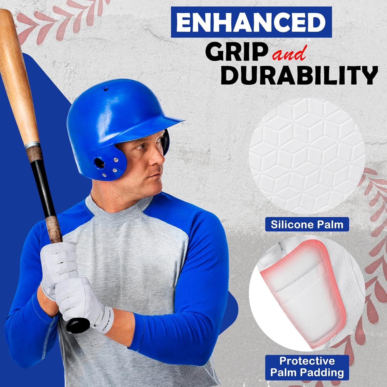 Baseball Batting Gloves - Durable Grip, Breathable Softball Batting Gloves for Adults Youth Kids - Gift for Players