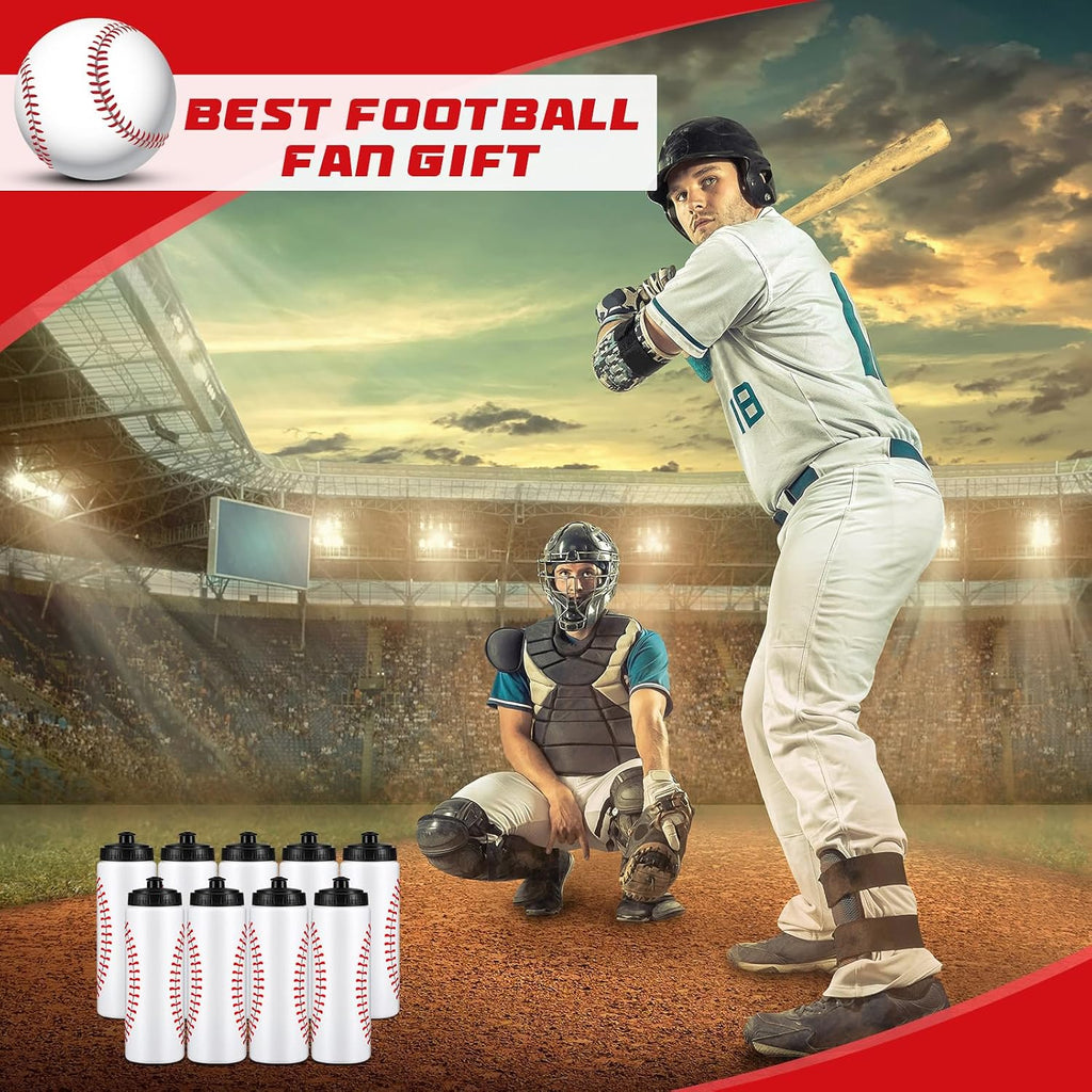 Baseball Water Bottle Bulk Reusable Sports Bottle 20 Oz Squeeze Baseball Accessories Gifts School Sports