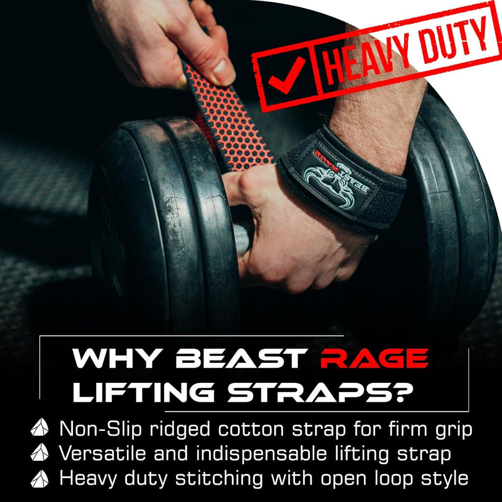 Lifting Wrist Straps for Weightlifting, Straps Gym Grip Power Workouts Lifting Straps Padded Neoprene & Premium Cotton Men Women, Deadlift Bodybuilding Exercise Lifting Straps
